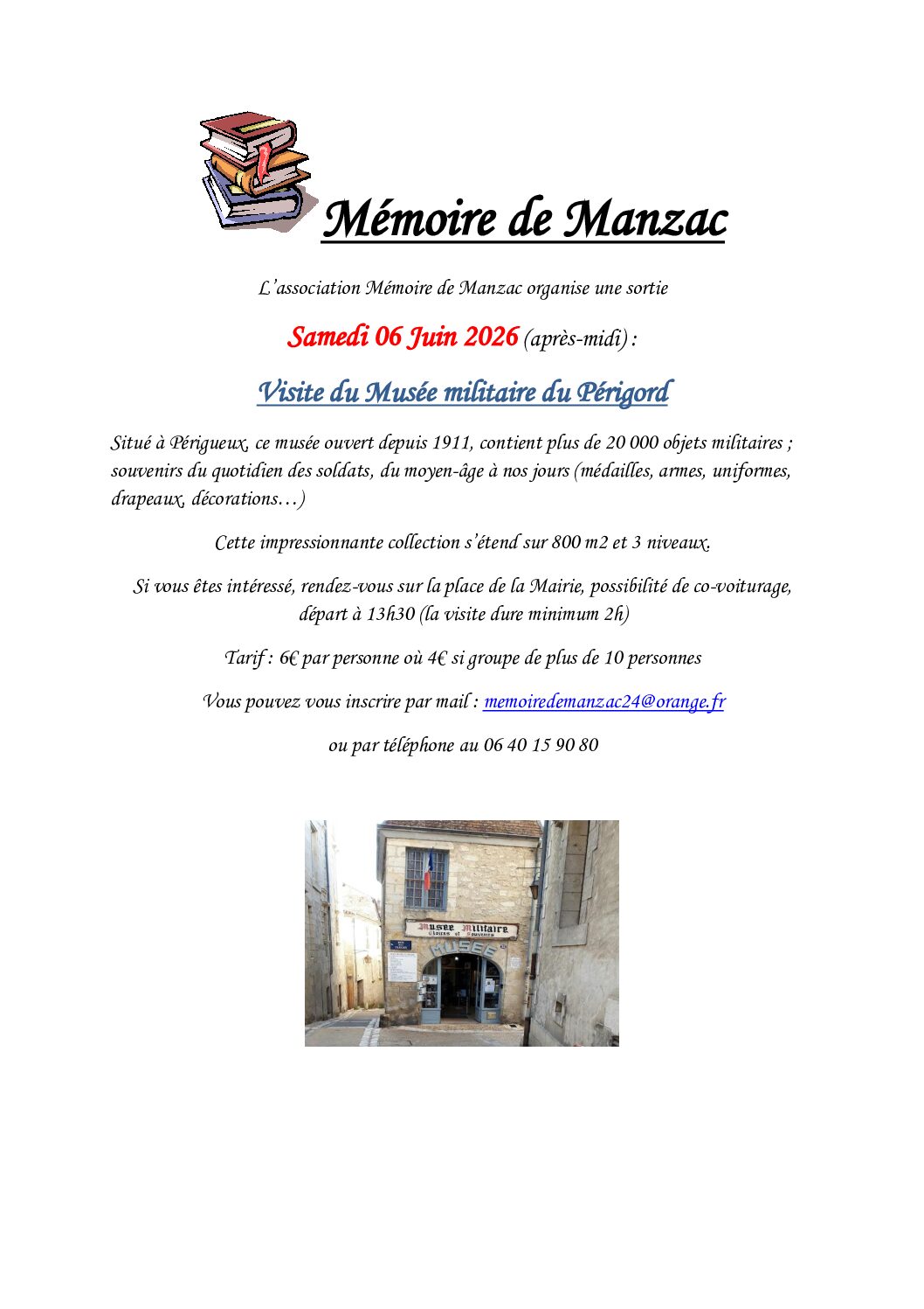 You are currently viewing Visite du musée militaire du Périgord