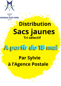 Lire la suite à propos de l’article Distribution des sacs jaunes « tri sélectif »