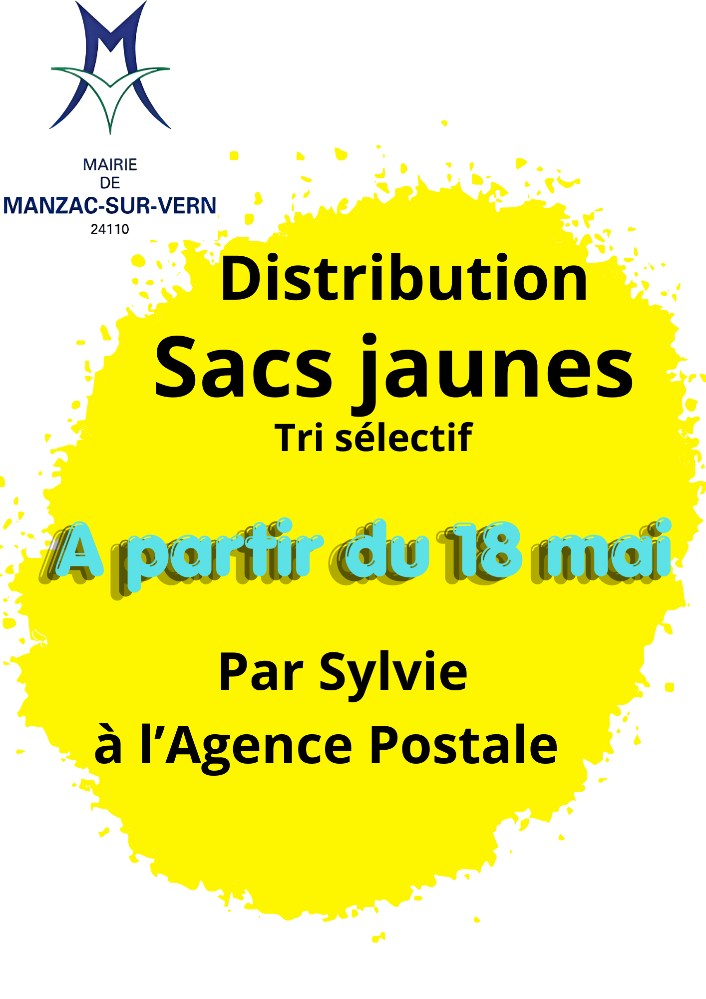 Lire la suite à propos de l’article Distribution des sacs jaunes « tri sélectif »