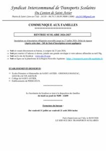 Lire la suite à propos de l’article Inscription au Syndicat Intercommunal des Transports Scolaires