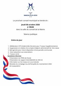 Lire la suite à propos de l’article Réunion du conseil municipal